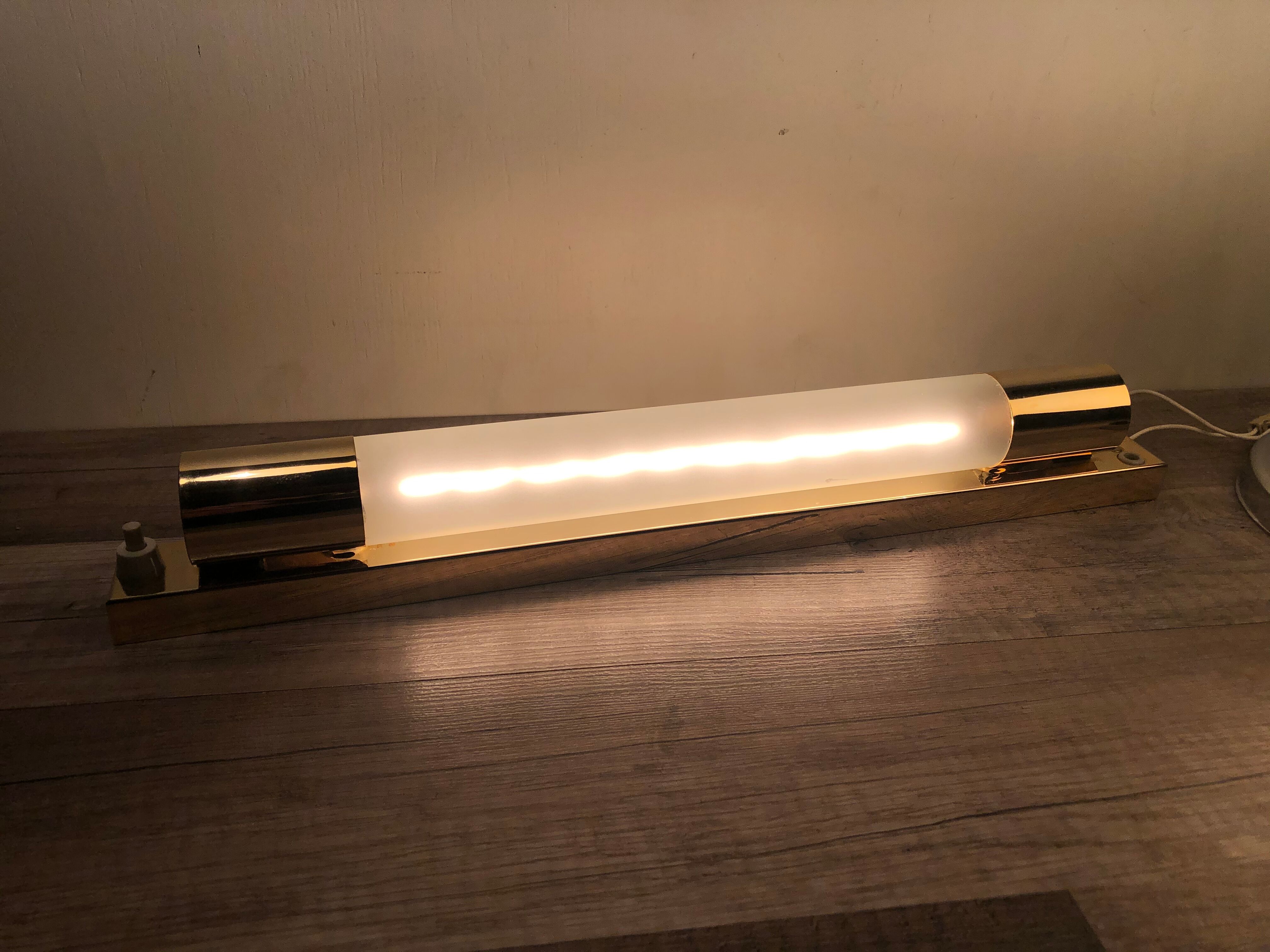 Vintage neon wall lamp 60 Stores Reunited massive brass