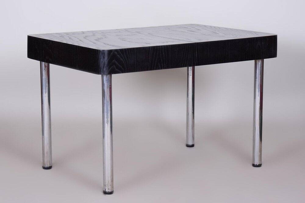 Czech Bauhaus Extendable Dining Table in Oak Veneer, 1930s