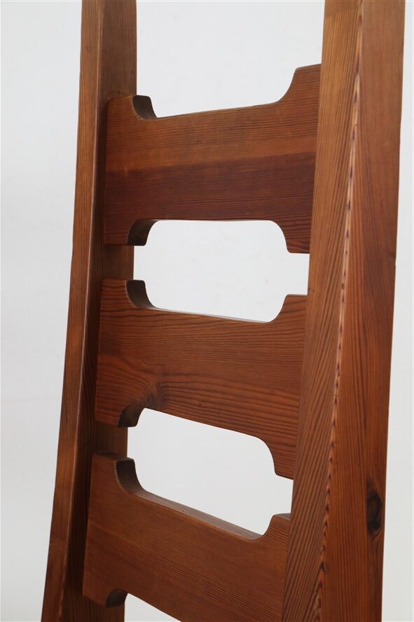 Set of 4 pinewood chairs by Sven Larsson / 1970s / Brutalism / Postmodern design
