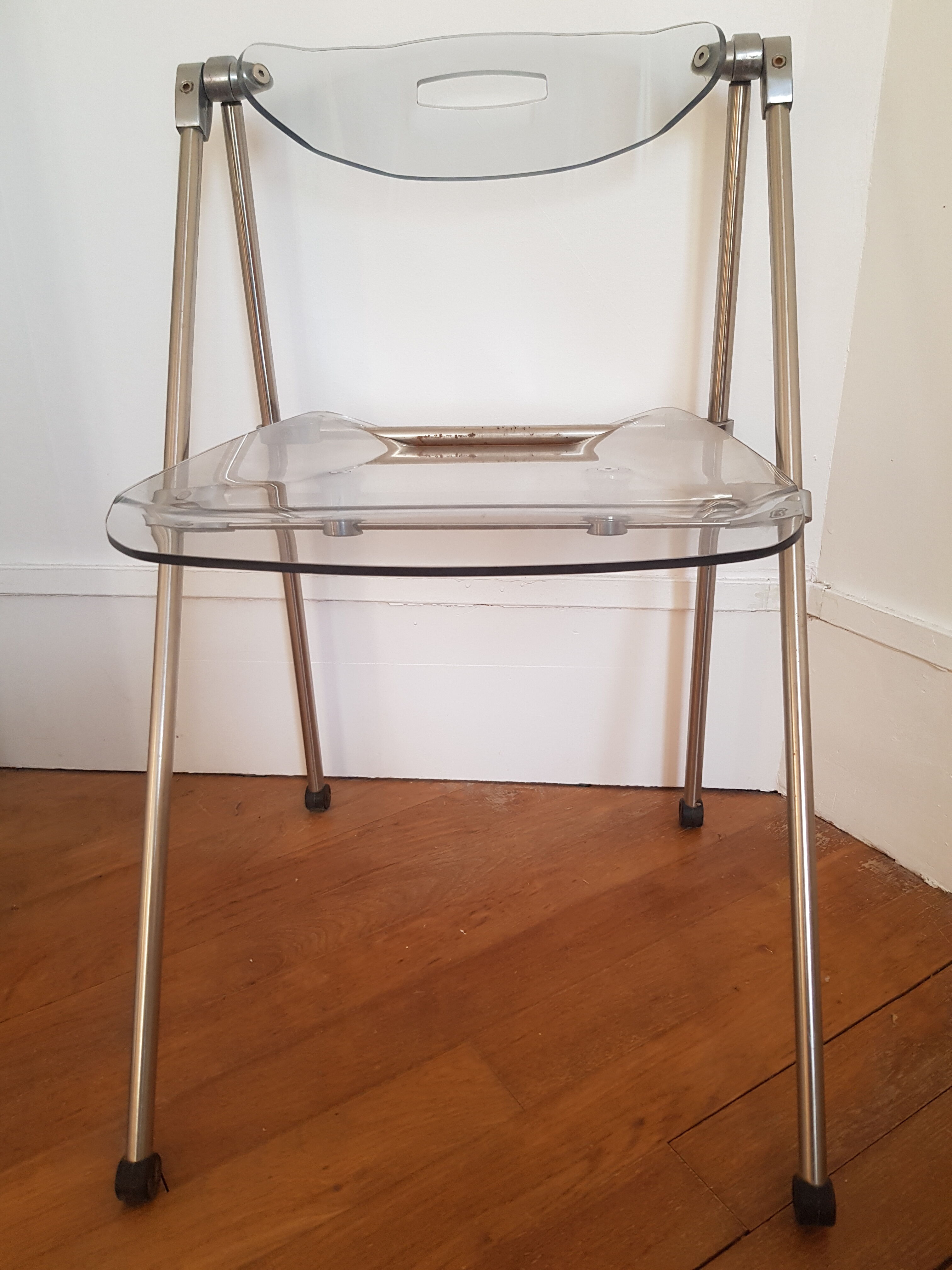 Vintage folding transparent chair