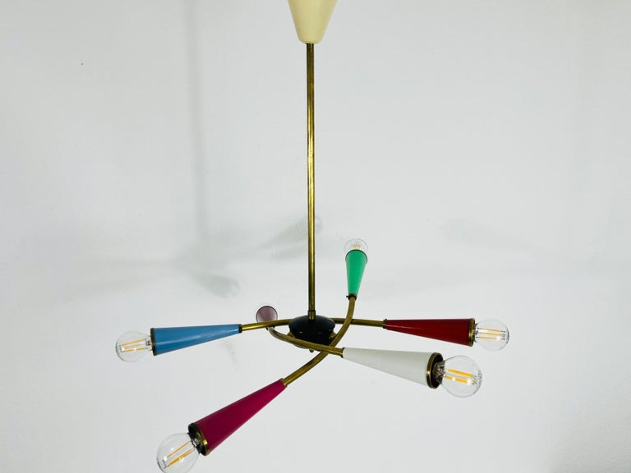 Arredoluce Sputnik brass chandelier 1950s