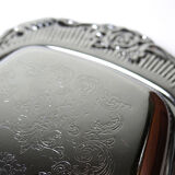 Silver-plated/inox vintage butter dish from the 1960s-1980s in Rococo style.