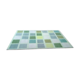Green checkered wool carpet