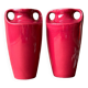 Lot de 2 vases en céramique émaillé pourpre