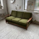 Scandinavian teak bench bed 140