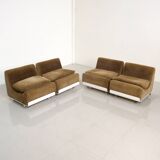Set of 4 "Orbis" velvet armchairs by Luigi Colani for Colani