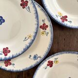 4 assiettes à dessert en faïence « Mary Lou » Digoin Sarreguemines