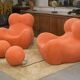 Pair of "Mamma" armchairs with footrest by Gaetano Pesce