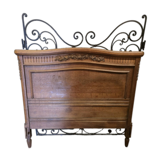 Ancienne tête de lit en chêne style Louis XVI