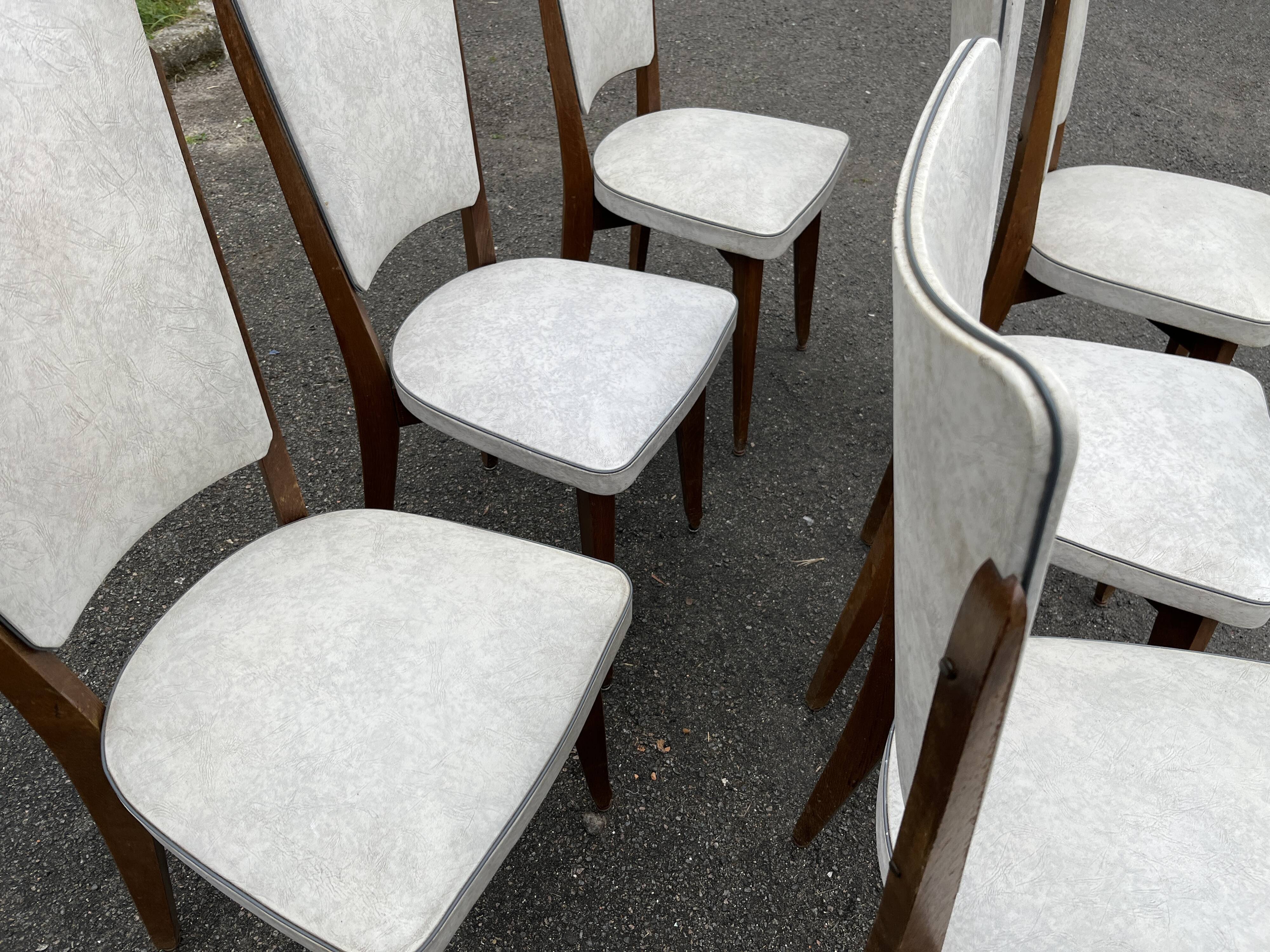 Ensemble de 6 chaises haute vintage – Design années 50/60