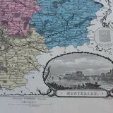 France Seine et Marne Ancient Geographical Map drawn up by A. Vuillemin ...