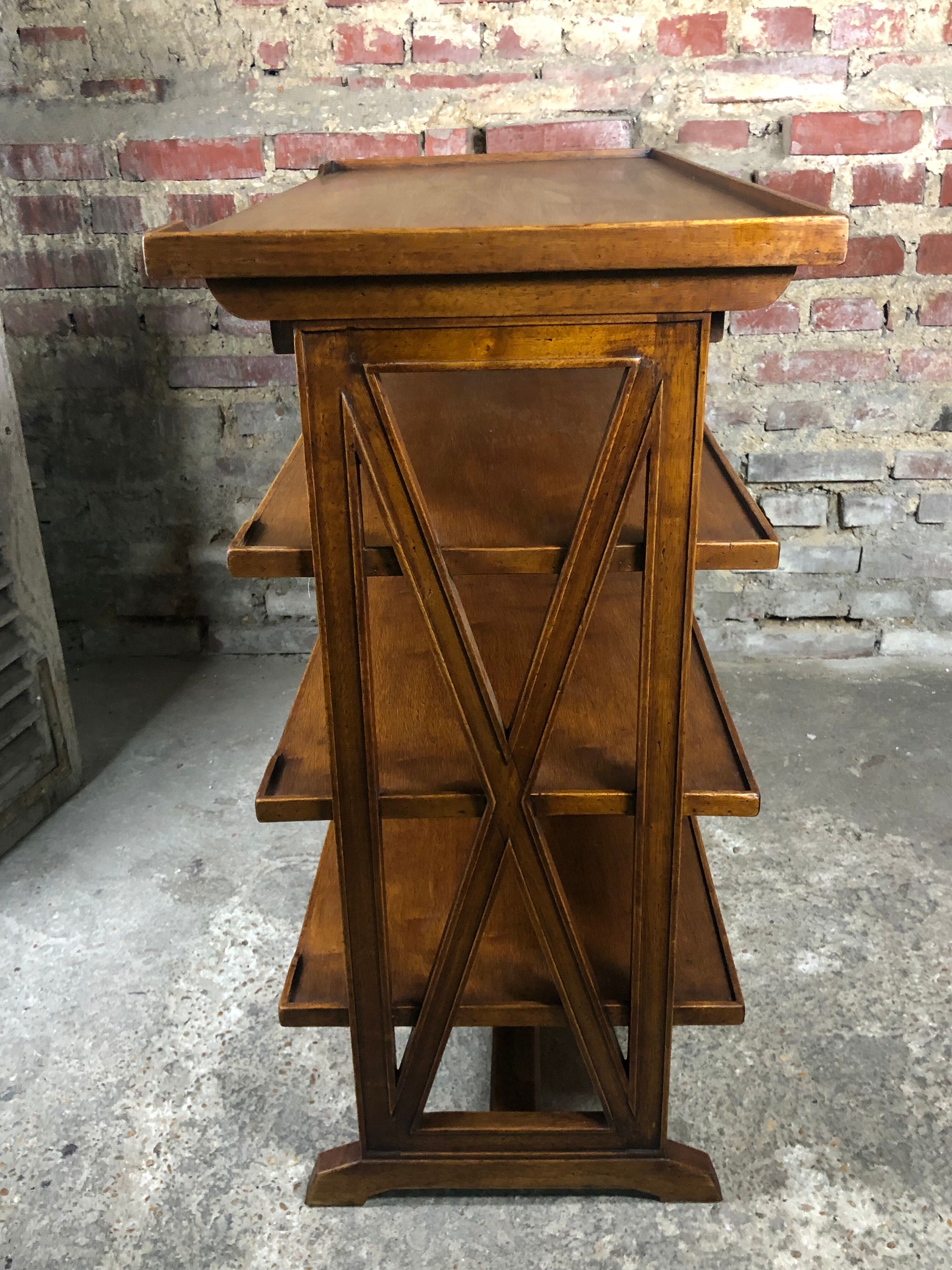 Service / storage furniture in solid walnut style Louis Philippe