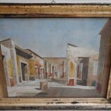 Watercolor nineteenth of the ruins of Pompeii.