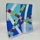 1970s id-century modern geometric Murano glass vide-poche by Albatros, signed GM