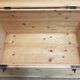 Old curved travel trunk, in pine, stripped 98x60x65