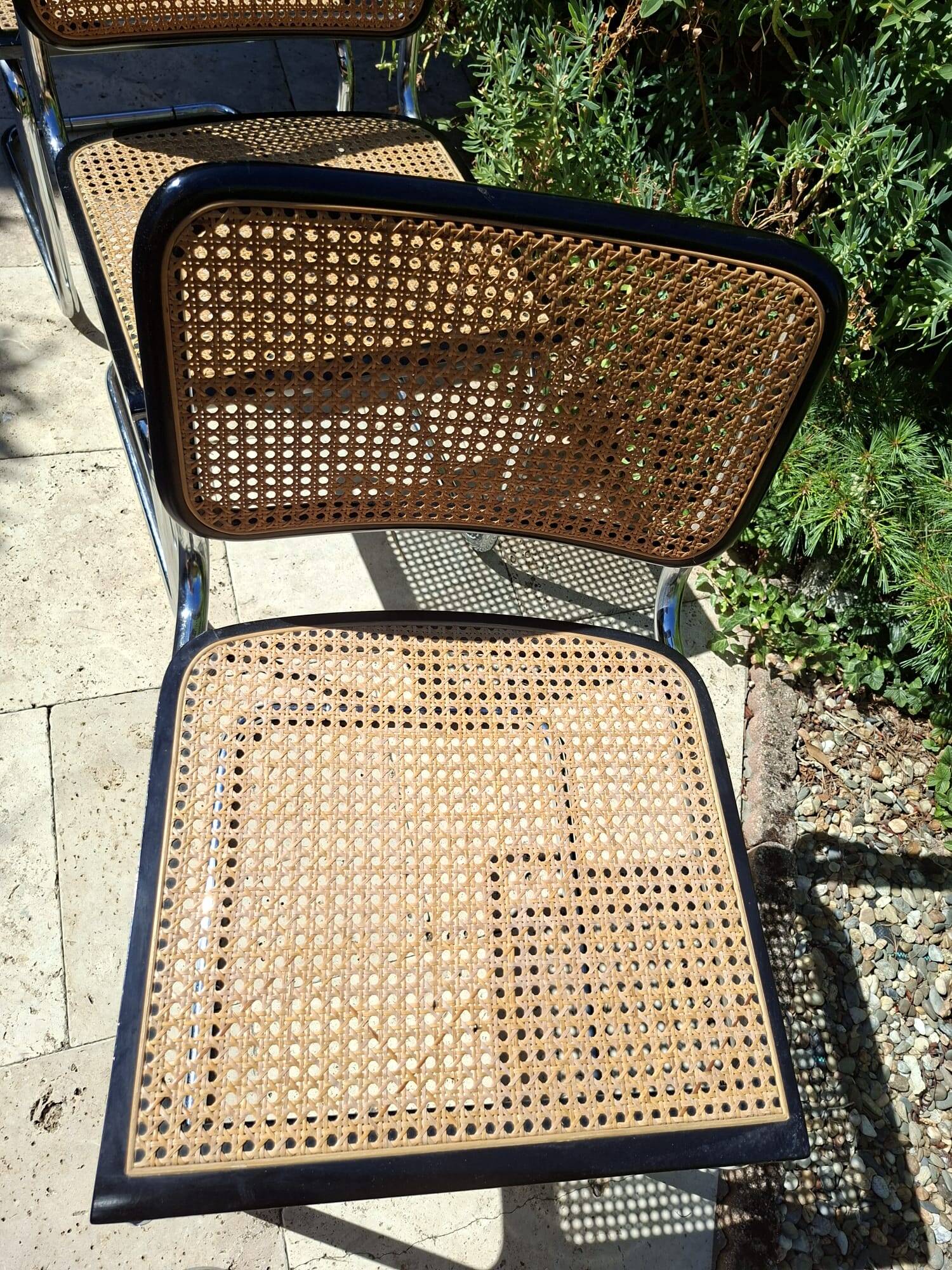 Set of 6 black Marcel Bauer B32 style chairs