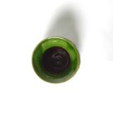 Vase artisanal en terre vernissée vert