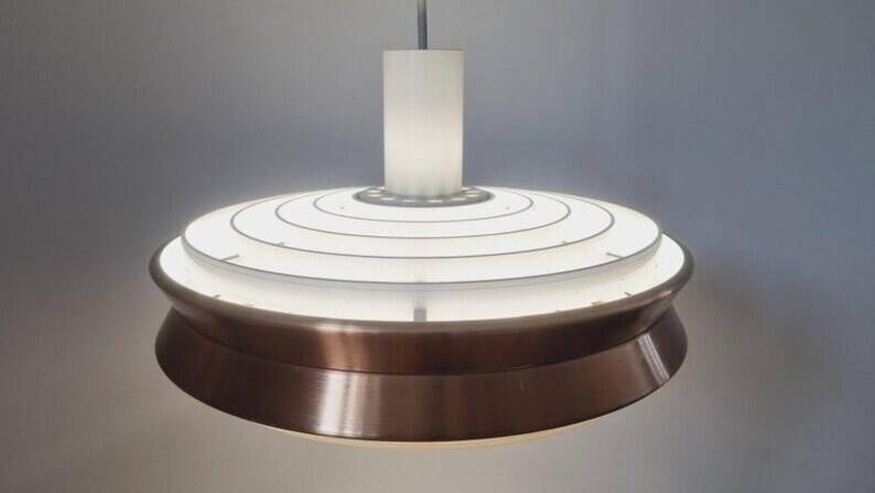 Midcentury Pendant UFO in style of Jo Hammerborg, Denmark, 1970s