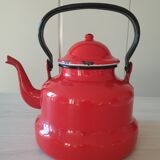 Vintage enamelled sheet metal kettle