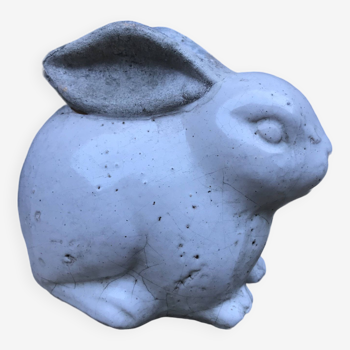 Glazed cement rabbit