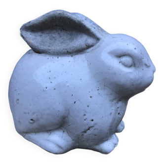 Glazed cement rabbit