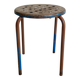 Tabouret industriel acier patiné vintage