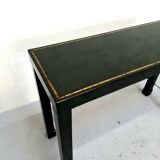 Console table in green lacquer 6 French work from the 70s in the style of Maison Jansen