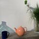 Salmon-colored ceramic teapot, Maison Pagnossin, Italy