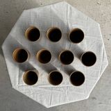 Set of 10 small stoneware mugs from Digoin.