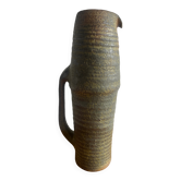 Brutalist workshop ceramic pitcher by a potter from Ostend (1960s)