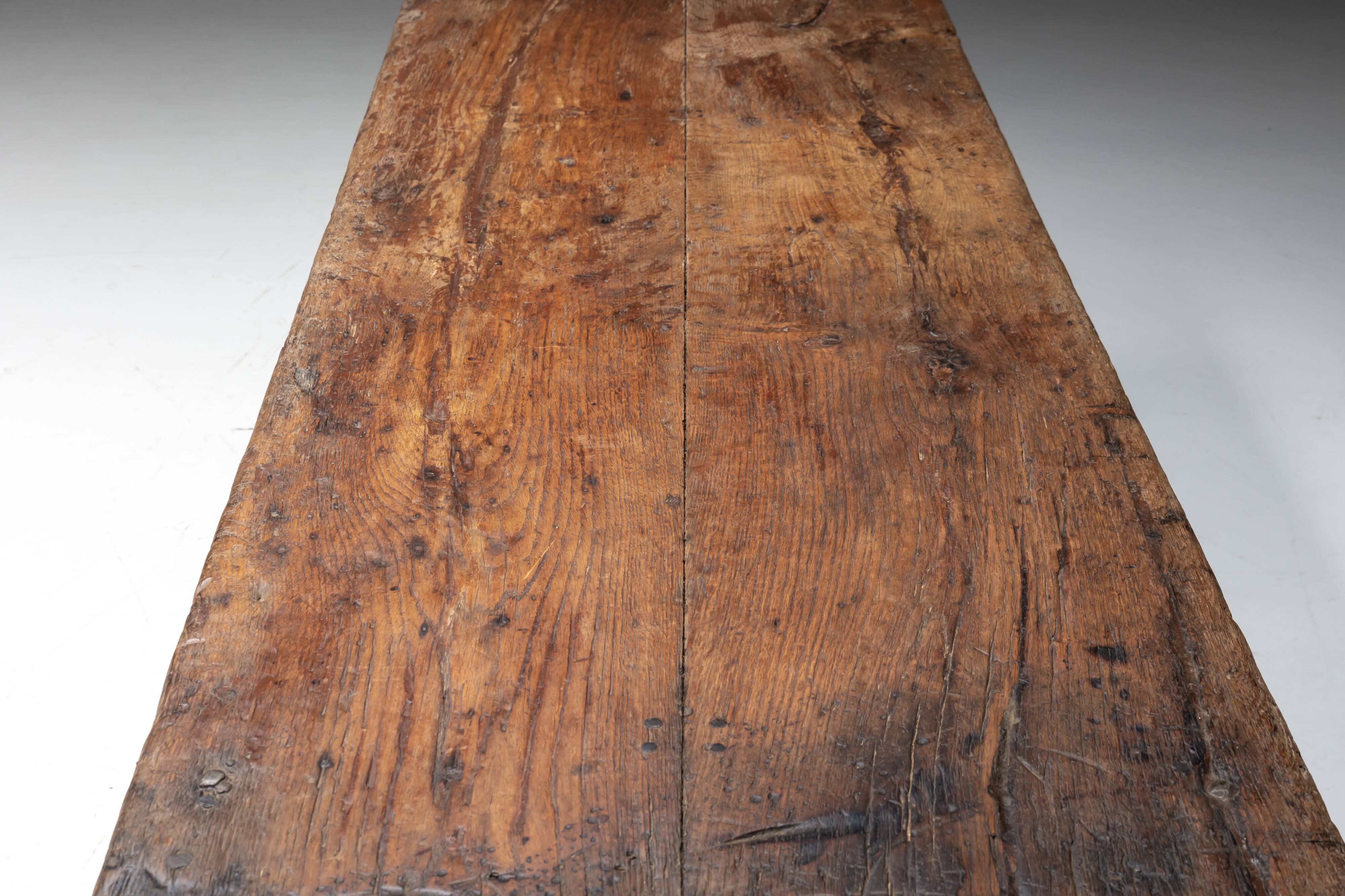 Wabi sabi farmhouse worktable, France, 19th century