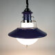 Brevettato space age hanging lamp in opal glass and metal italy 70s