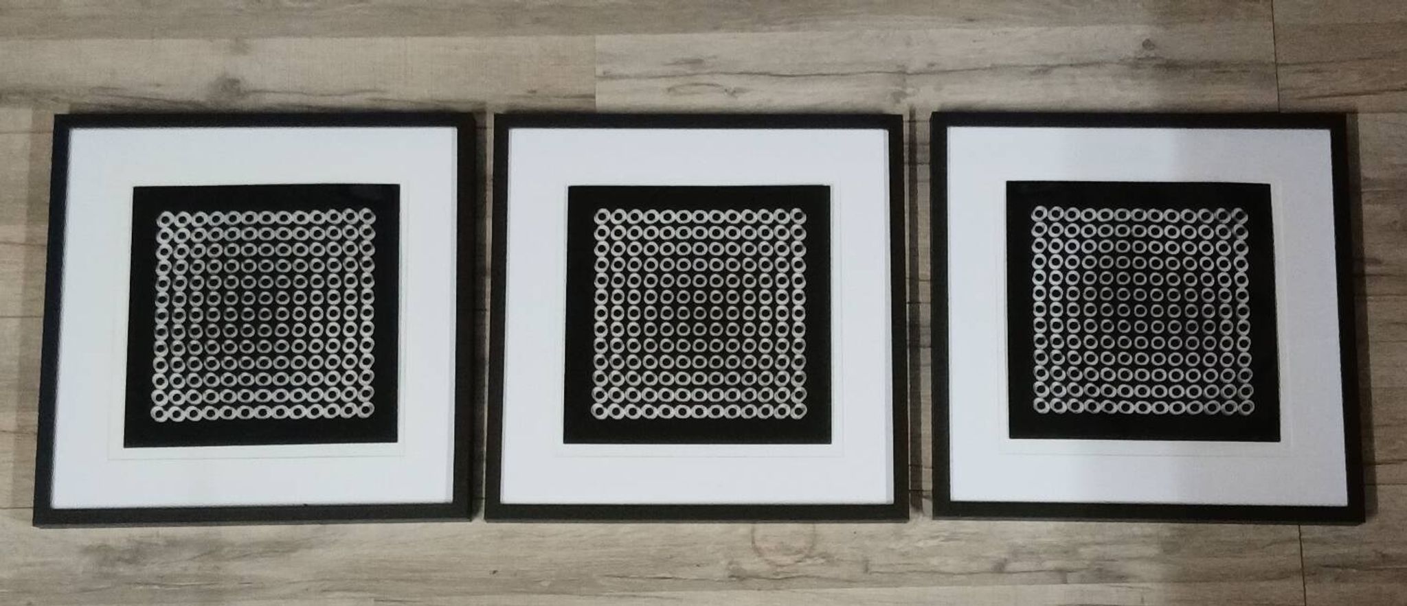 Triptyque Vintage Art Optique - Style Vasarely - Cadres 40x40cm