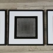 Triptyque Vintage Art Optique - Style Vasarely - Cadres 40x40cm
