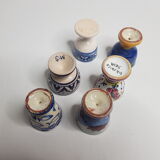 Lot of six enamelled ceramic cockroaches with Mediterranean themed decorations