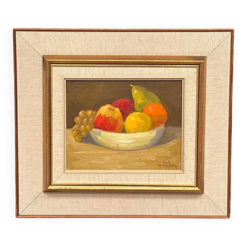 Oil On Panel – “Still Life With Fruit” By Hilding Bernhard Högberg