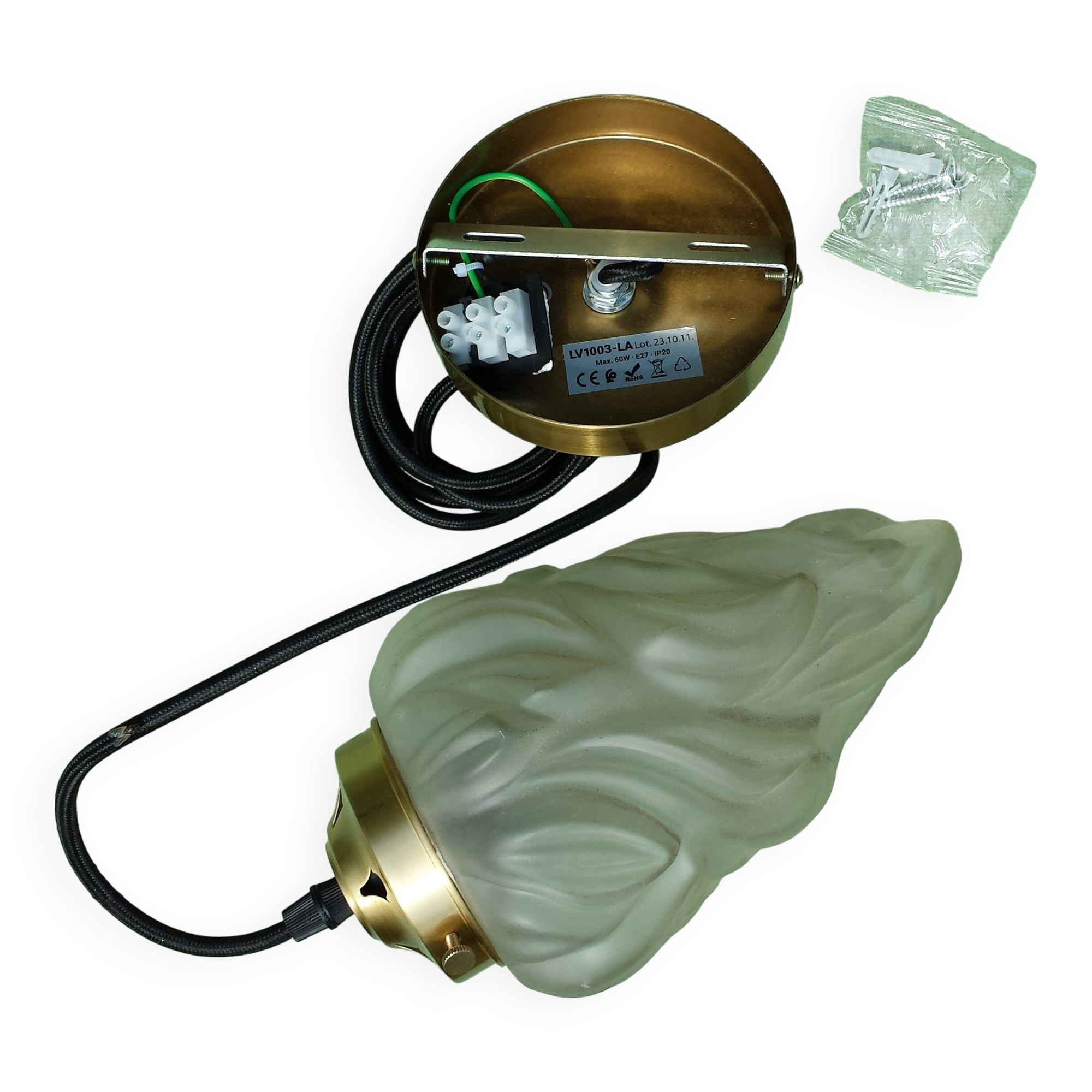 Art deco style glass suspension lamp lighting