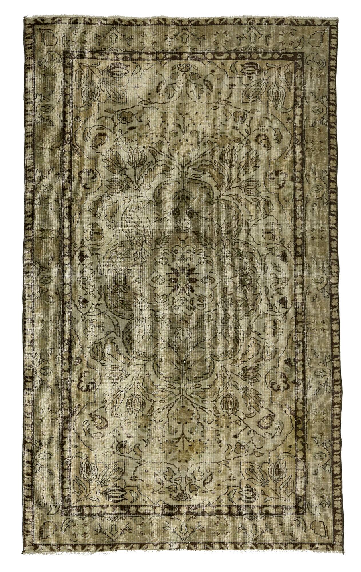 Turkish Anatolian Handmade Vintage Rug 253 cm x 151 cm