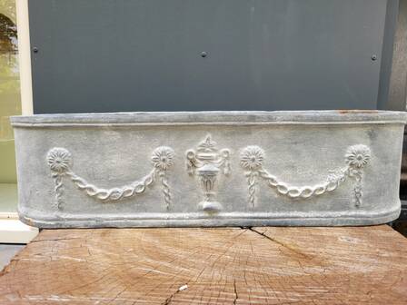Large cast iron planter grey jardiniere