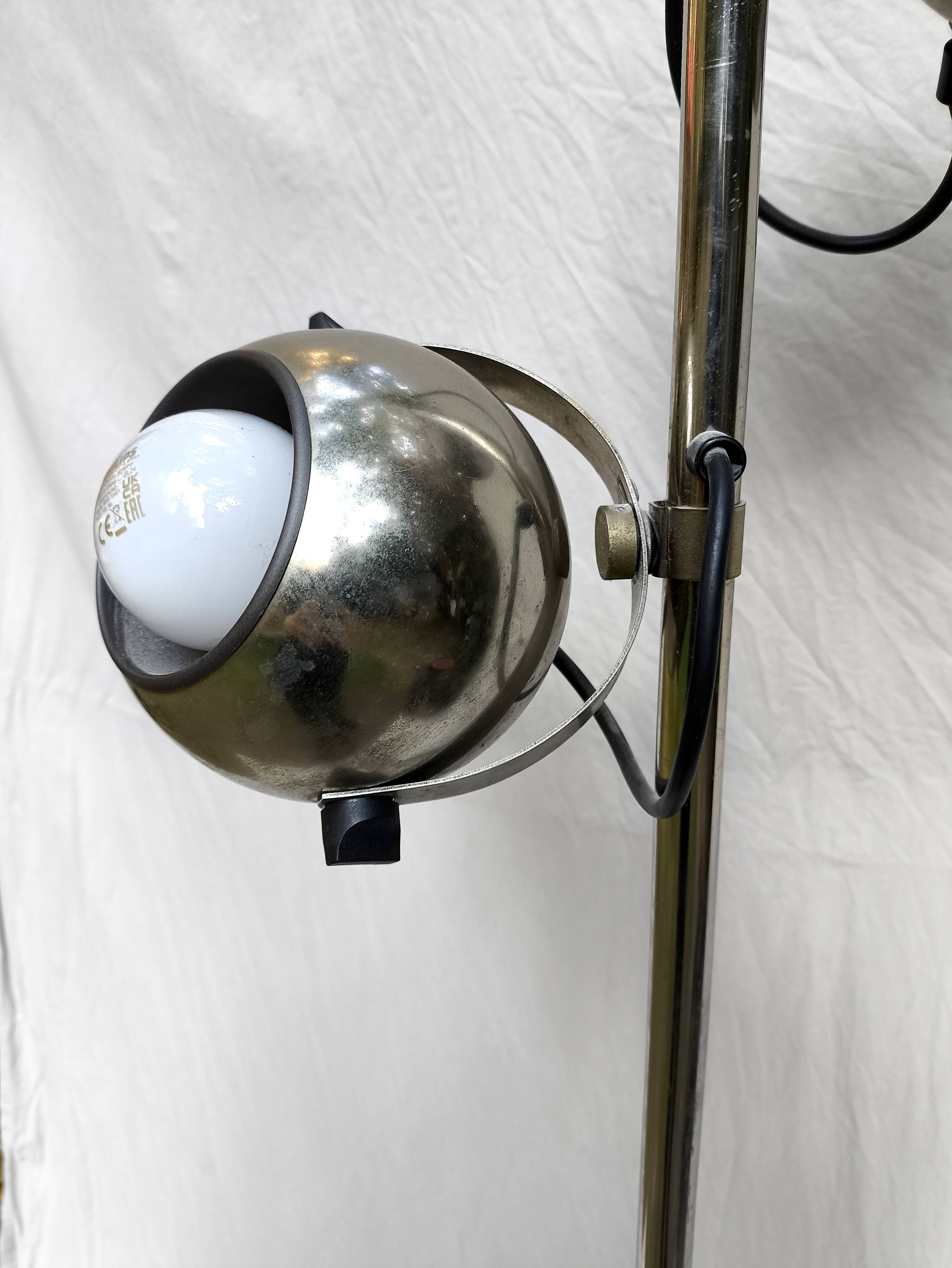 Vintage eyeball chrome floor lamp 1970
