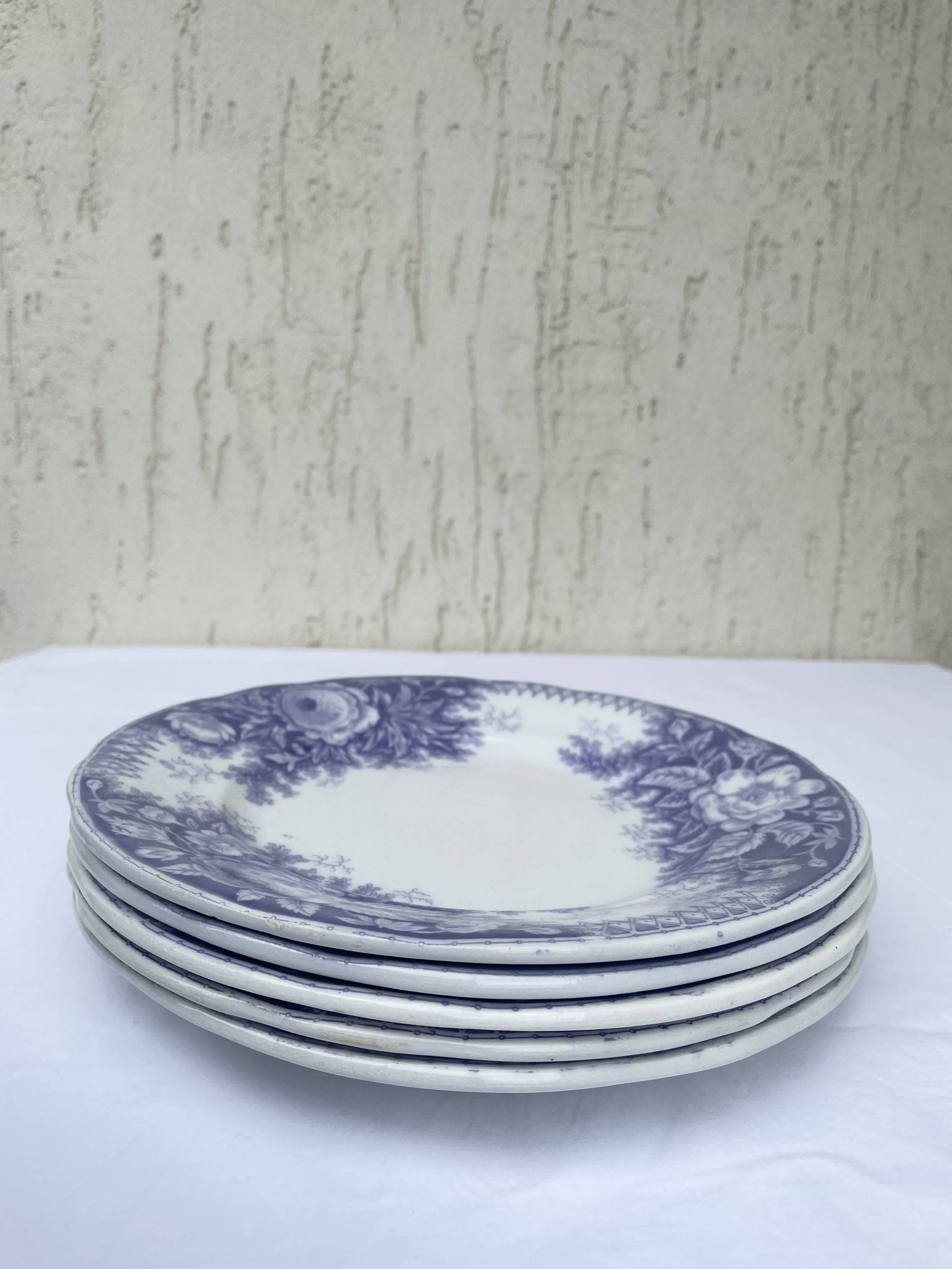 Assiettes dessert Sarreguemines modèle Jardinière XIXEME