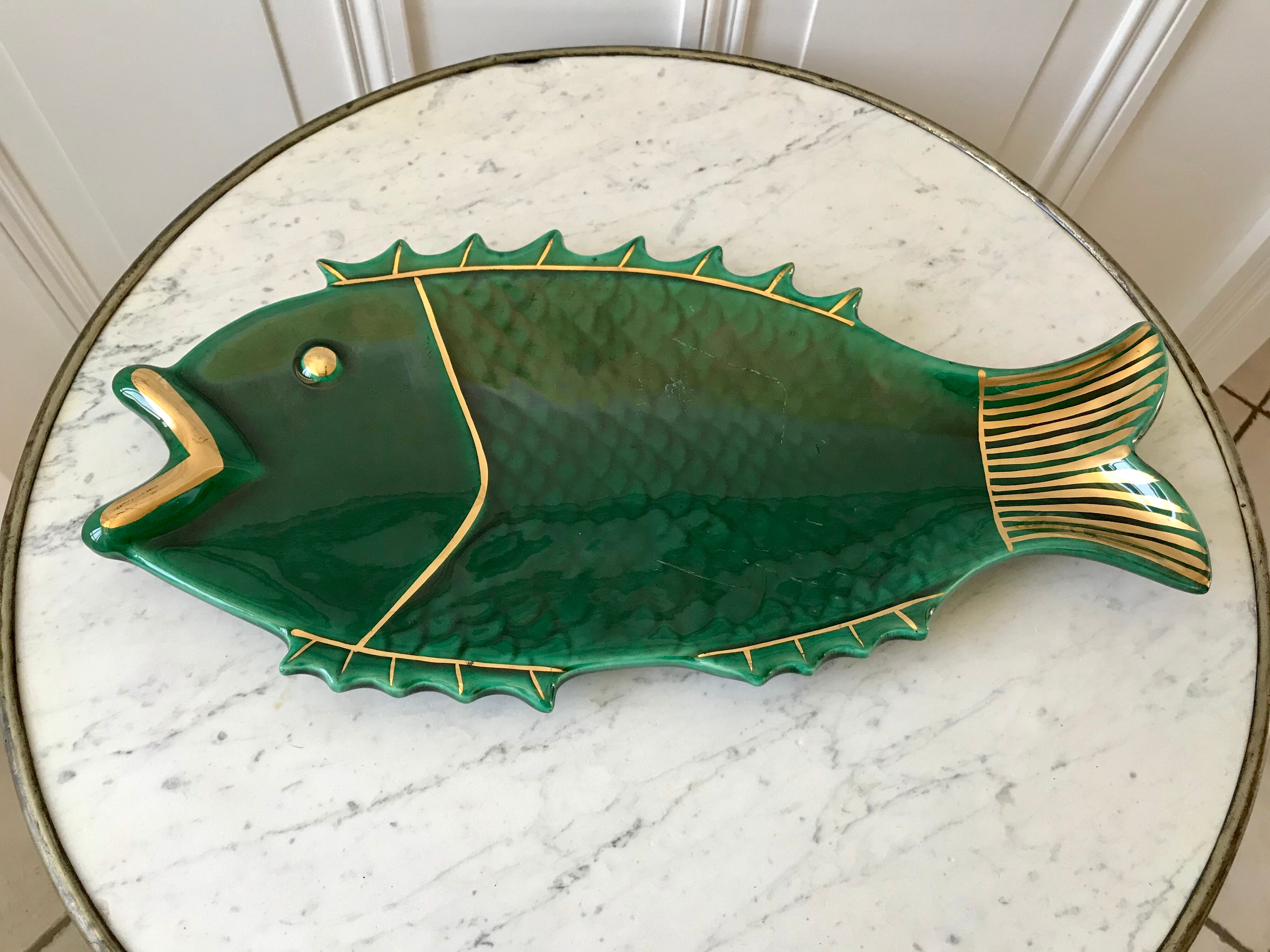 Fish dish in green and golden slurry 50s