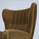 1960s, Danish highback relax armchair, green furniture velour.