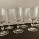 6 antique engraved crystal wine glasses