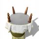 Paire de fauteuils crapaud tapissés pastel vert pomme