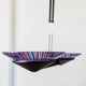 XXL vintage Murano glass chandelier - blue and red striped glass, black metal - Italy, Memphis style, 1980s