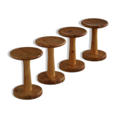 Ensemble de 4 tabourets / socles en pin Rainer Daumiller danois du milieu du XXe siècle, 1970