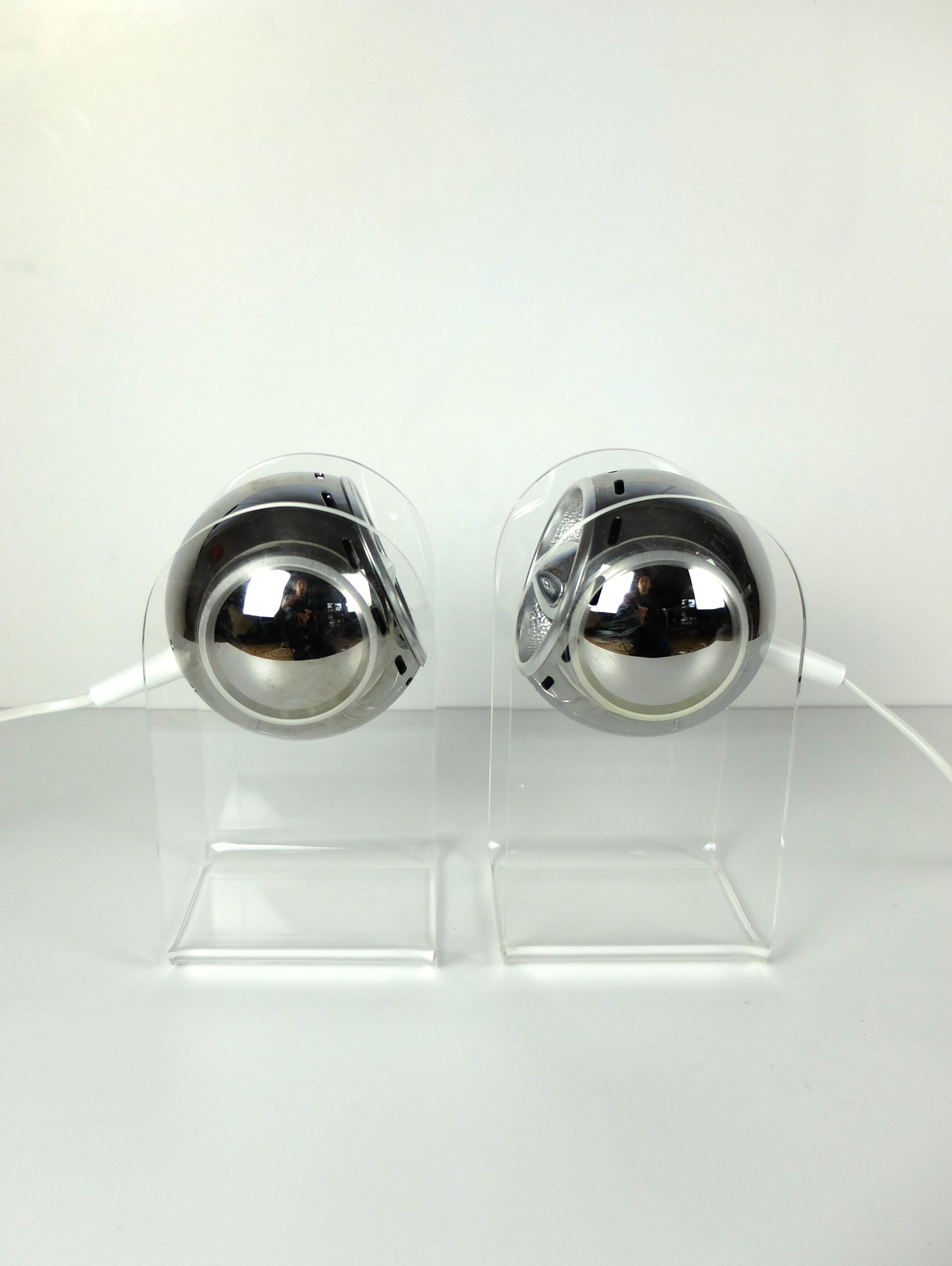 Pair of table lamps Space Age plexiglass sphere, 1960/70