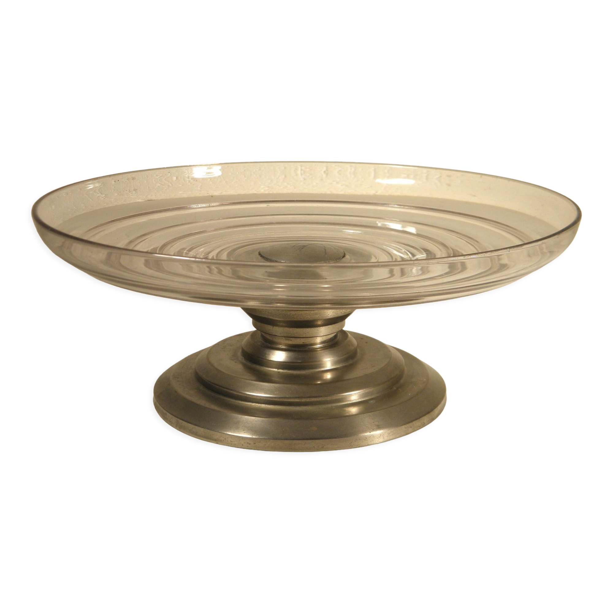 Art deco cup in glass and metal