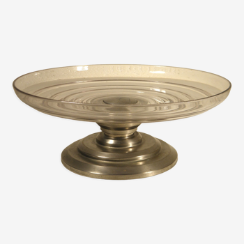 Art deco cup in glass and metal